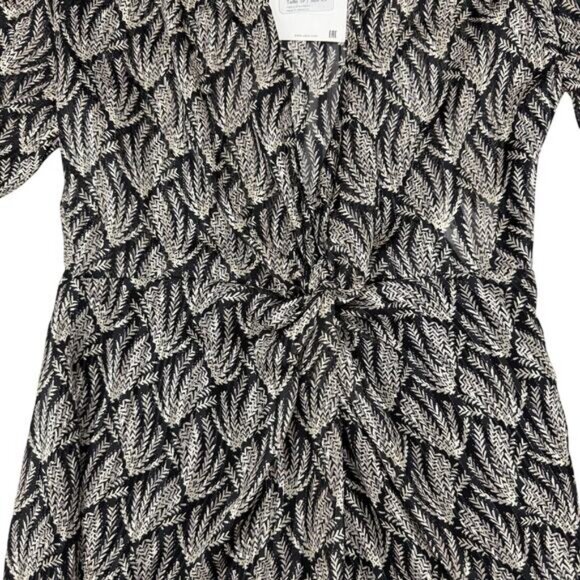 Zara Metallic Thread Knot Gray Black Mini Dress Size XS - Picture 8 of 10